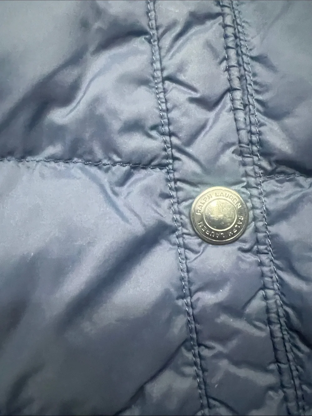 Ralph Lauren Navy Quilted Puffer Jacket with Red Logo